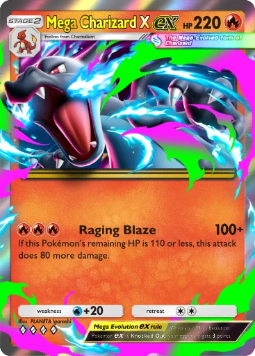 Méga-Dracaufeu X ex Méga-Rayonnement B2b TCG Pocket