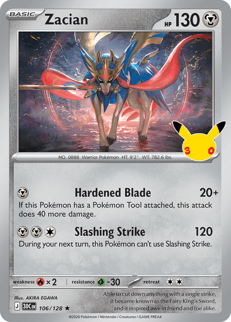Zacian - 30th Celebration (30C) #106 – Limitless