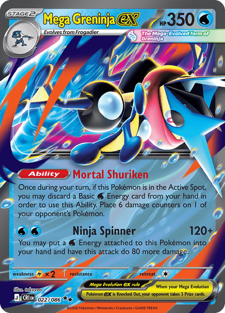 Mega Greninja ex - Chaos Rising (CRI) #22 Limitless Mega Greninja ex - Chaos Rising (CRI) #22 Limitless