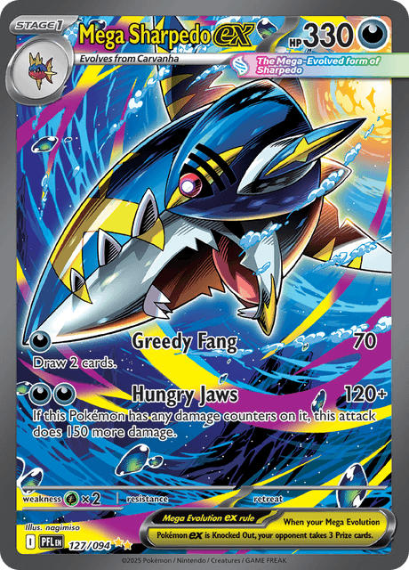 ファイターEX Mega Sharpedo ex - Phantasmal Flames (PFL) #127 – Limitless